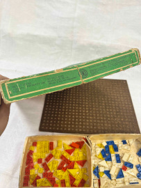 Детская настольная игра "Детская мозаика" Деревянная основа, пластмассовые детали. Винтаж, СССР. Картинка 3